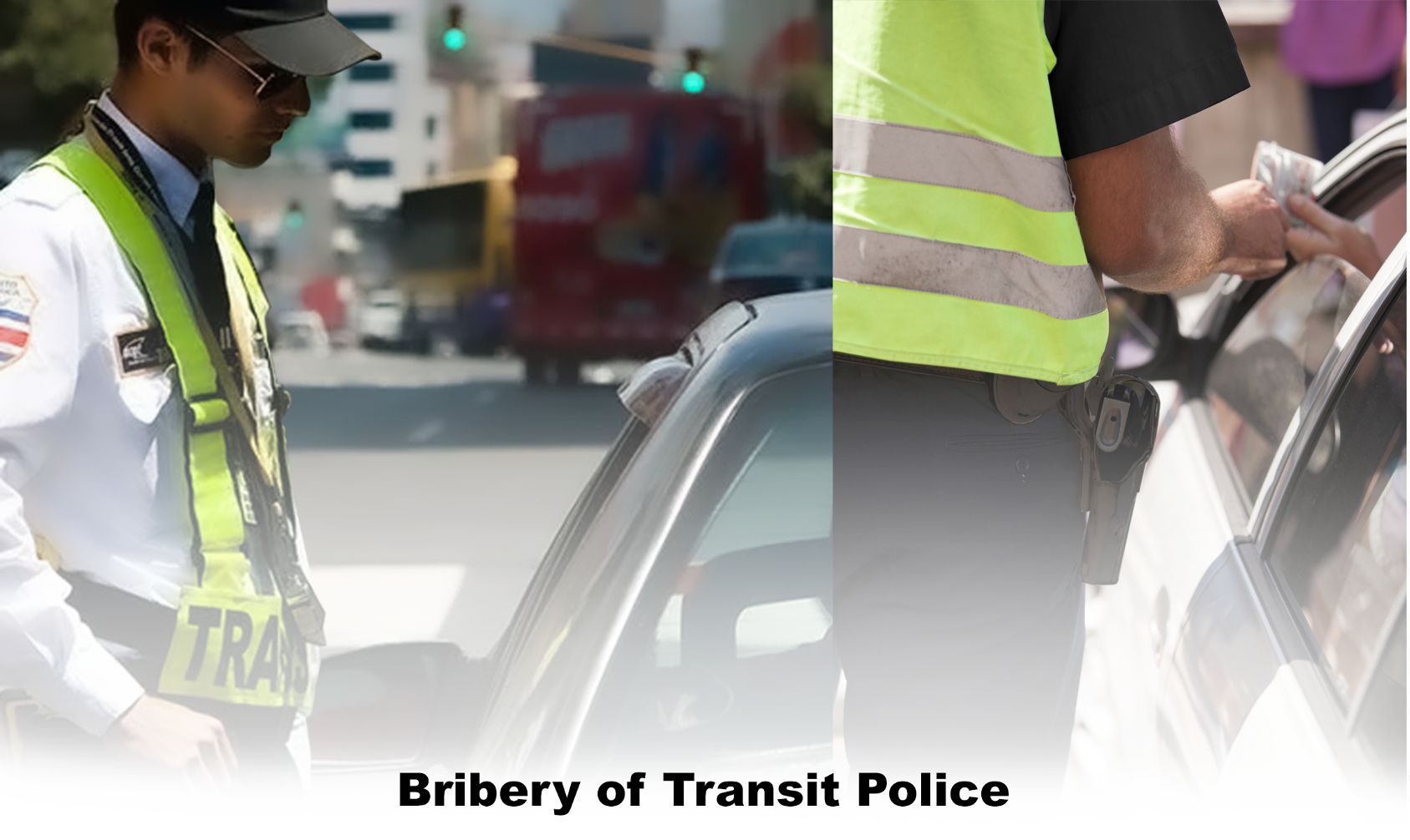 Image depicting bribery of transit police (don't do it!)