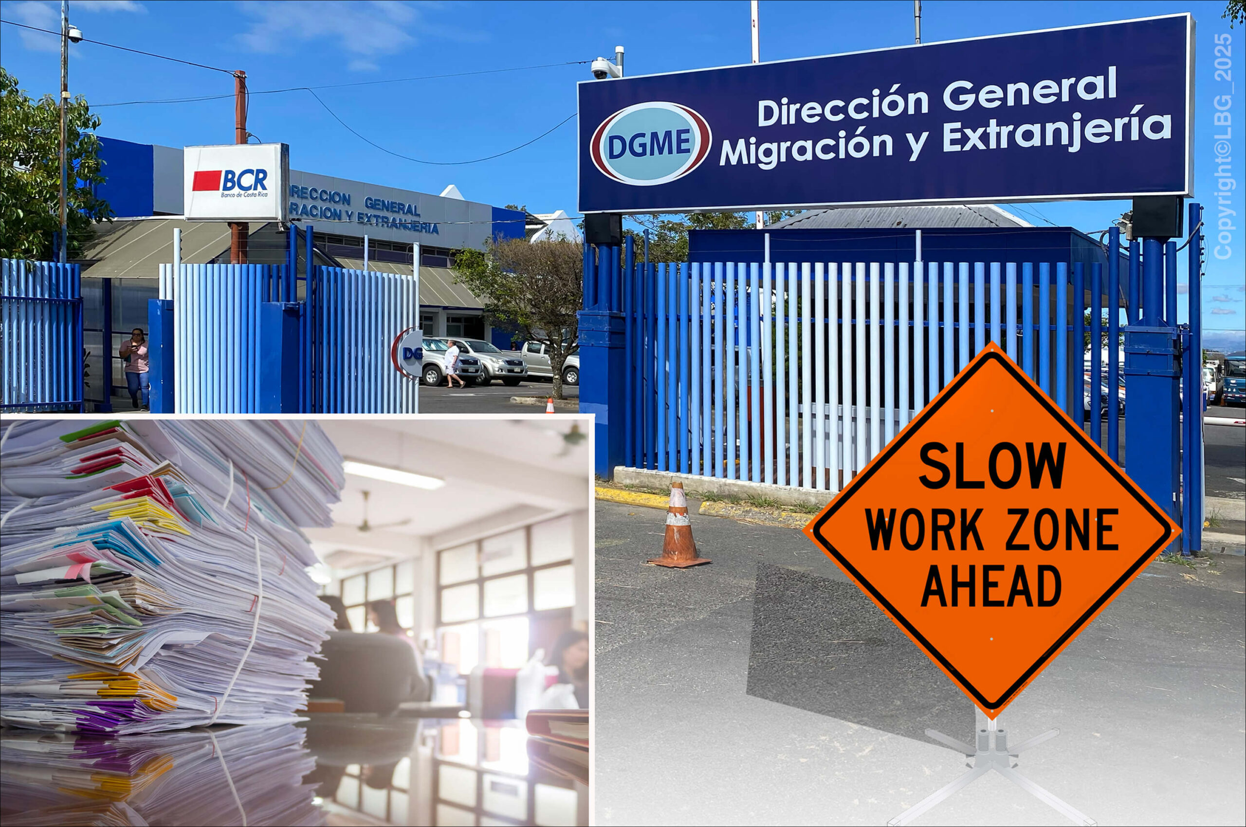 Preview Image for Application Delays article. A collage of images representing the delay in legal residency applications in Costa Rica.