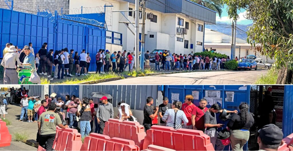 Image of Daily ‘refugees’ getting their fair shot at the triage two blocks up the street from the main DGME offices.